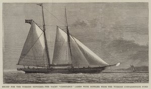 Secours pour les réfugiés turcs, le yacht Constance chargé de provisions du Fonds de Compassion Turc - William Edward Atkins